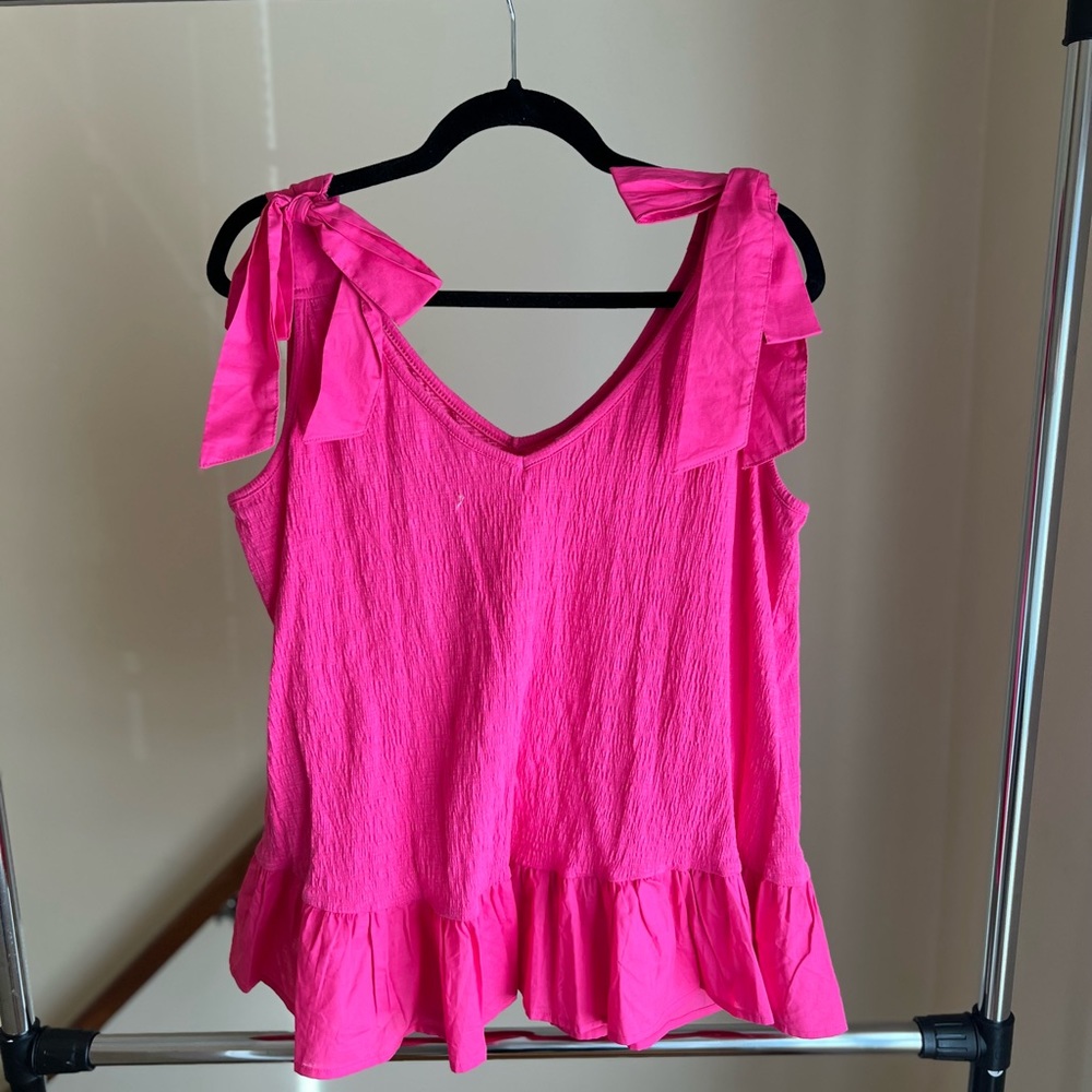 Pink tank top blouse